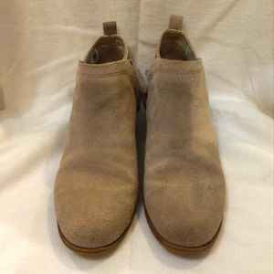 TOMS Deia Glimmer Glitter Taupe Suede Ankle Boots